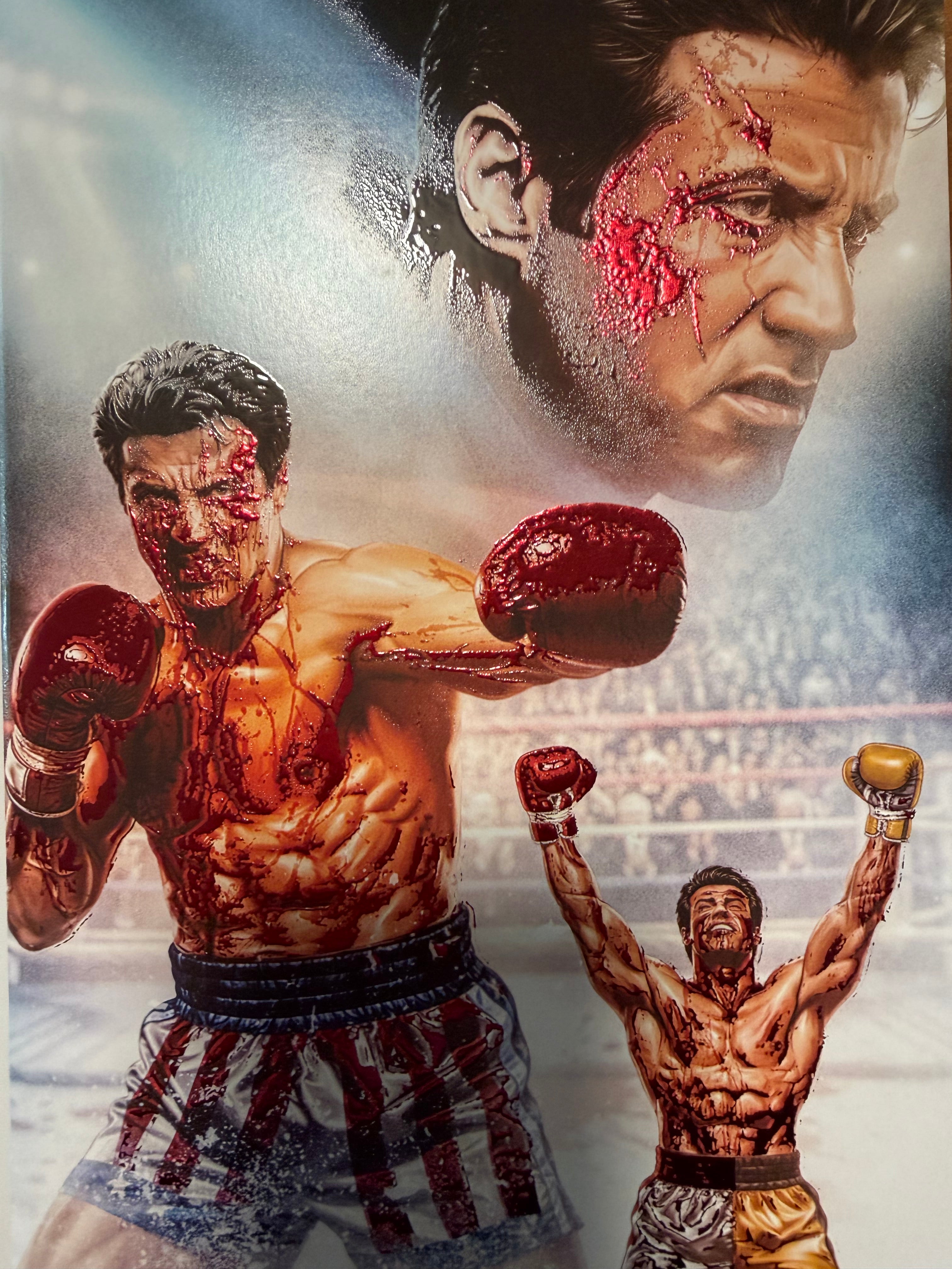 🥊⚡ FAME: SYLVESTER STALLONE – 50th Anniversary of Rocky GOLD EDITION ⚡🥊 - Bloody SPOT VARNISH 100 Printed