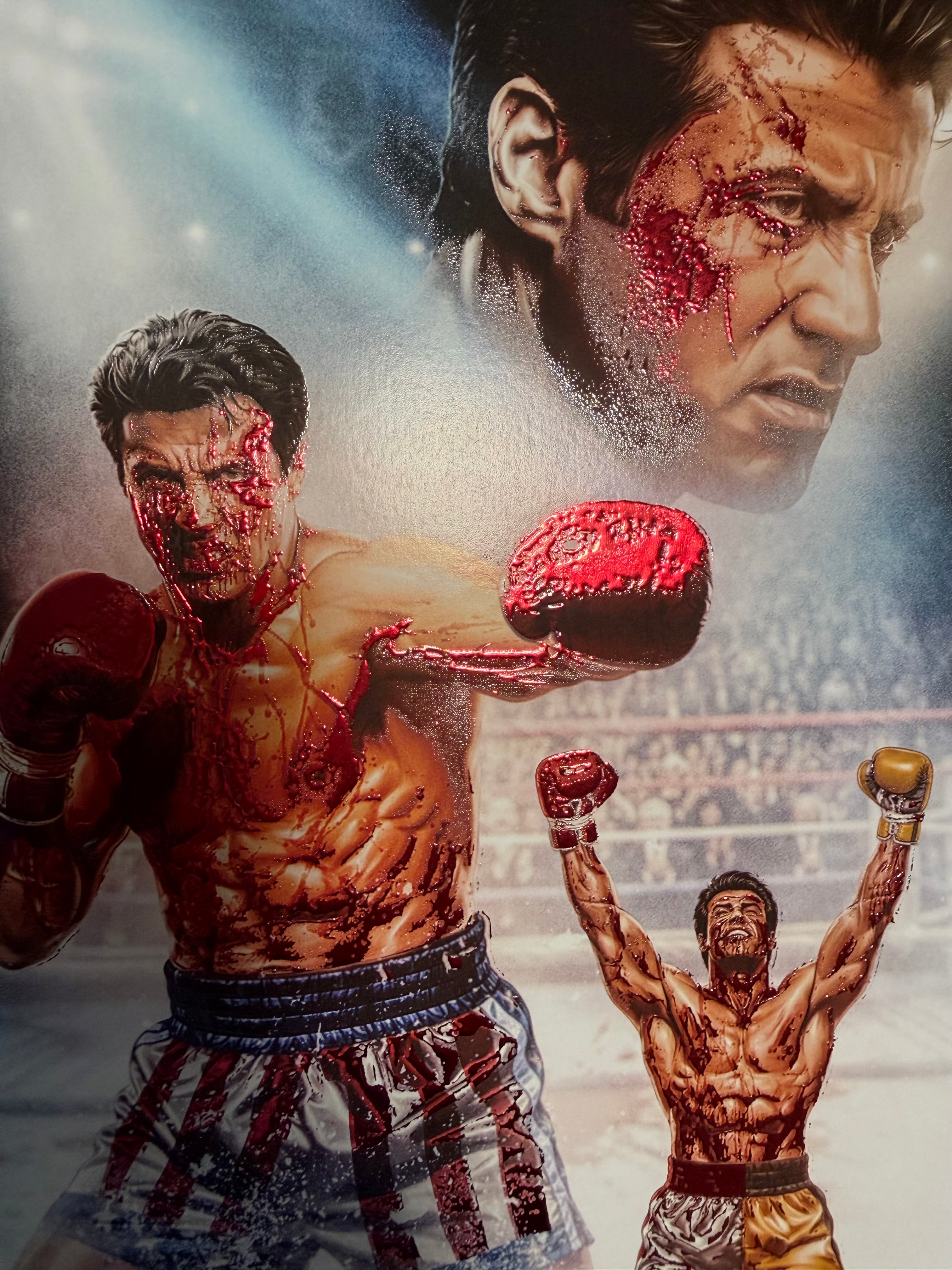 🥊⚡ FAME: SYLVESTER STALLONE – 50th Anniversary of Rocky GOLD EDITION ⚡🥊 - Bloody SPOT VARNISH 100 Printed